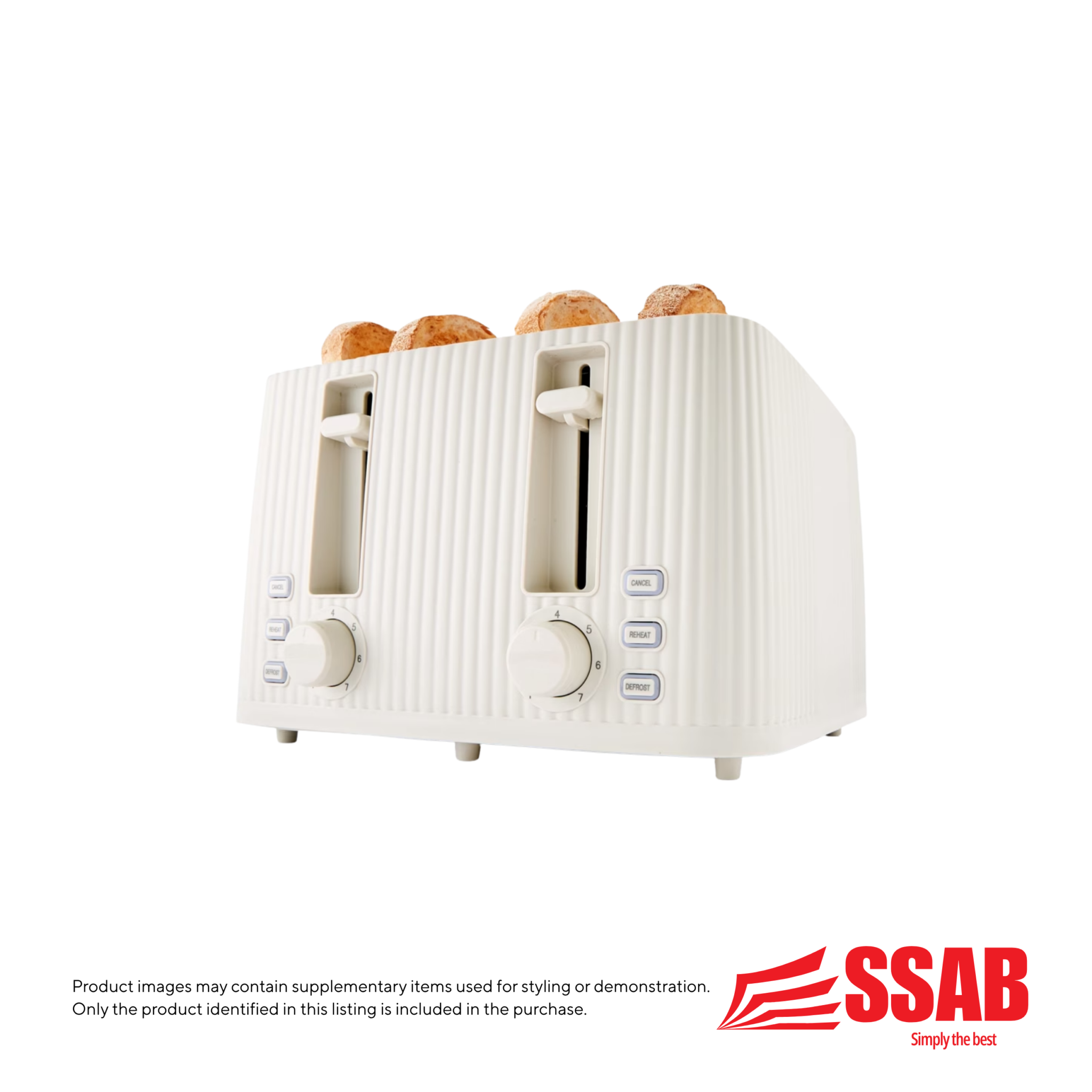 Anko 4 slice toaster in off white color at SSAB Megastore Togafu'afu'a
