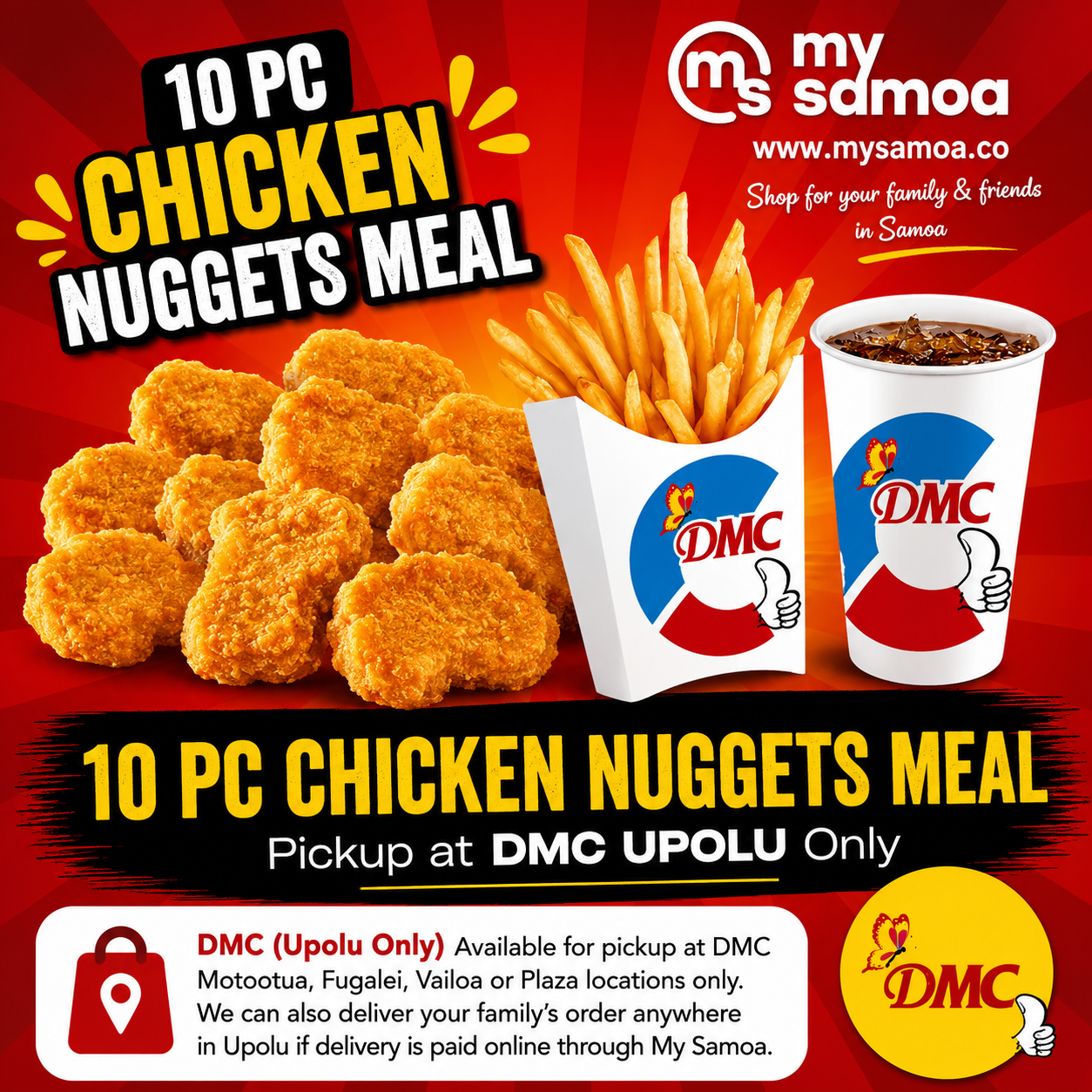 DMC Upolu Chicken Nuggets Combo 10pcs