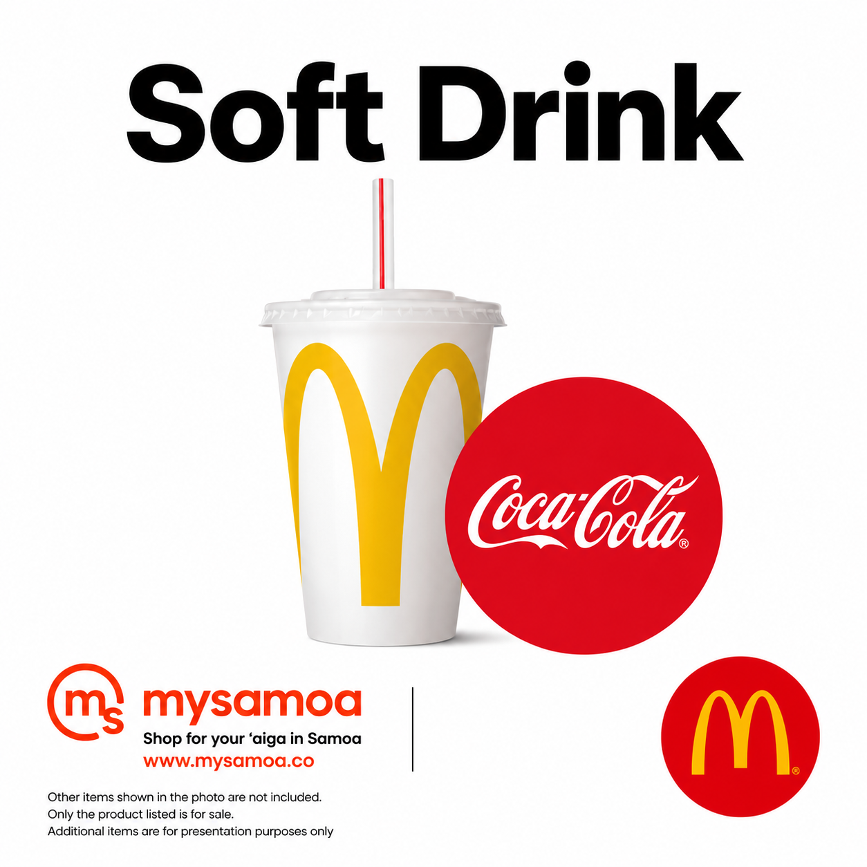 Small soft drink 16oz cup from McDonald's Samoa on Vaea St, Apia for online order and delivery