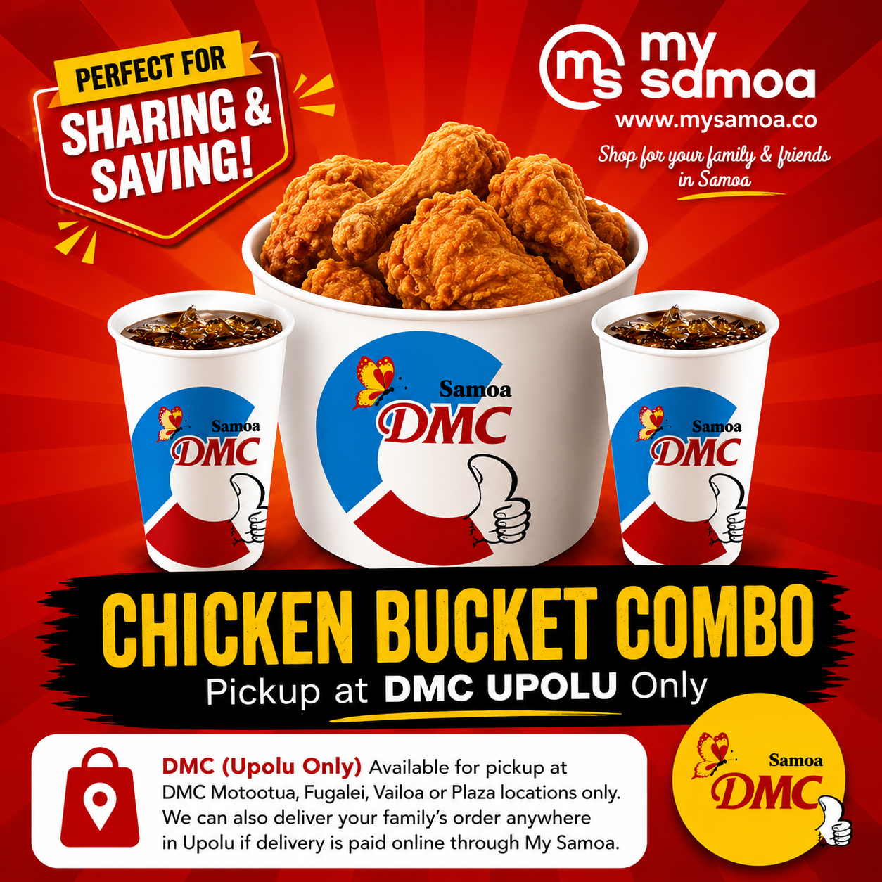 DMC Upolu Chicken Bucket 10pc Combo