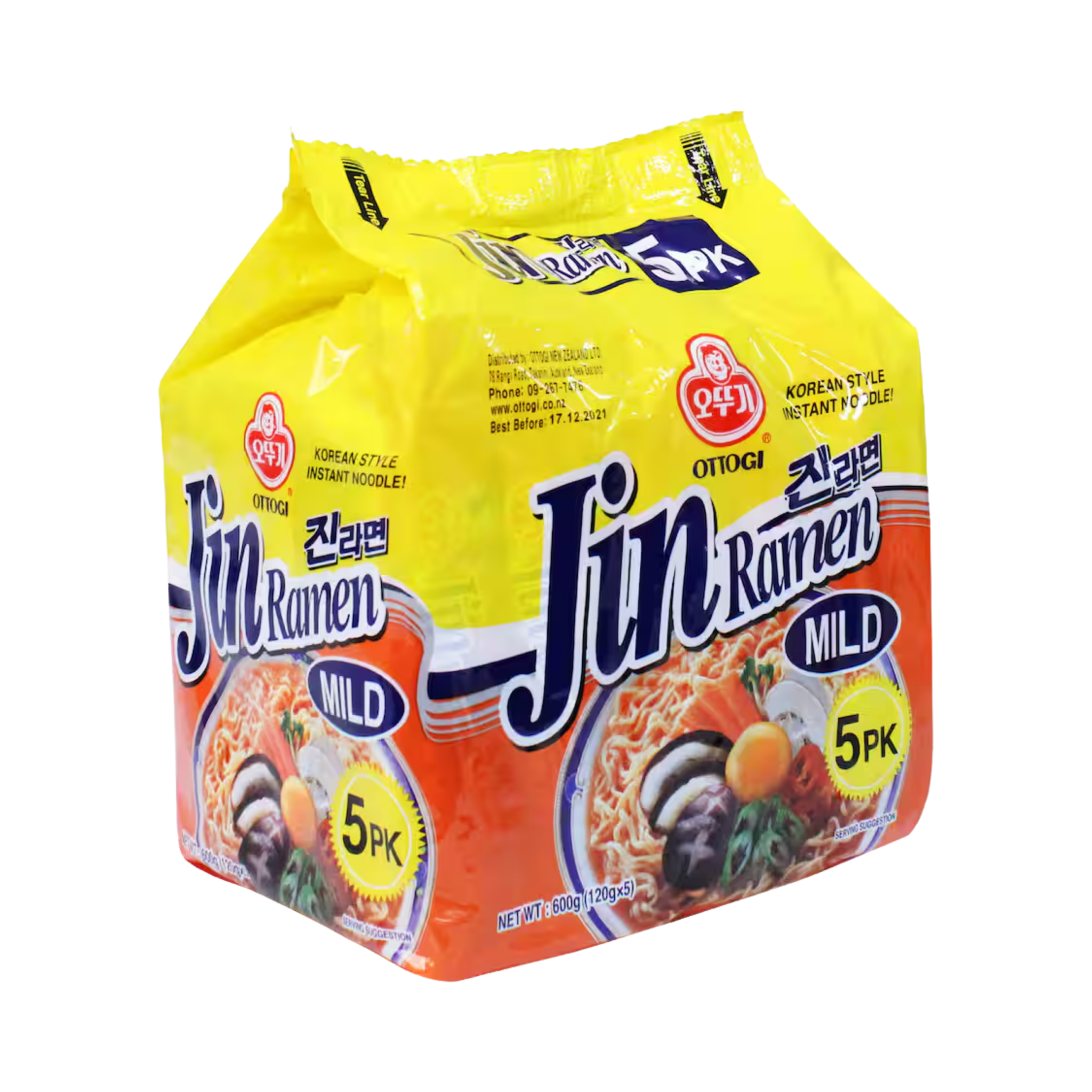 Ottogi Jin Ramen Mild 5 pack at Chan Mow Supermarket Saleufi