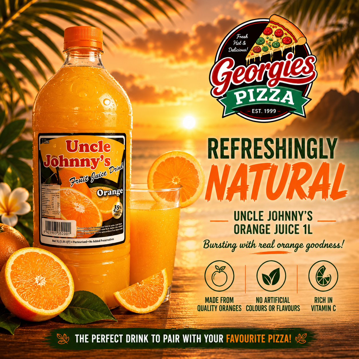 Uncle Johnny's Orange Juice 1L