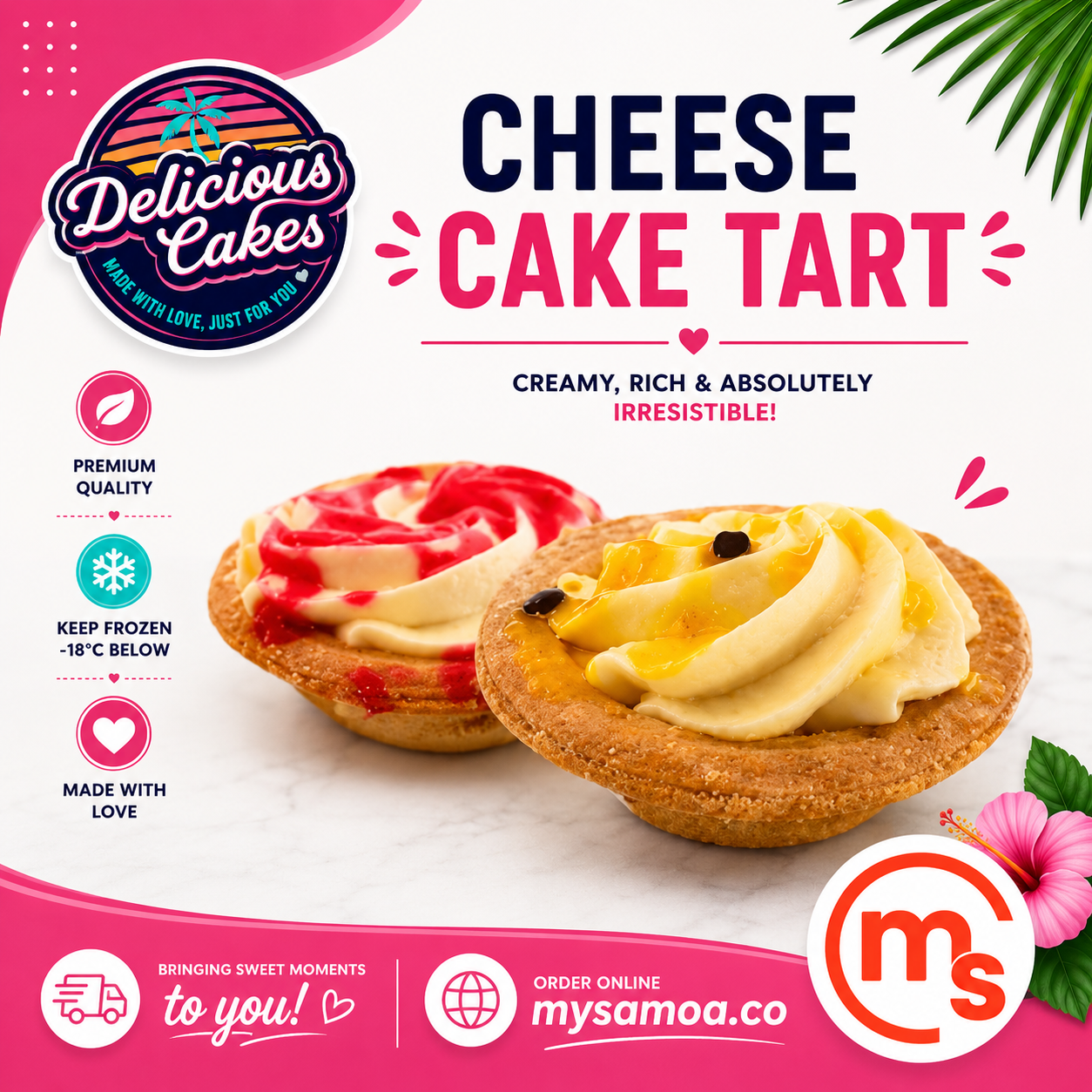 Cheesecake Tarts - Delicious Cakes Samoa