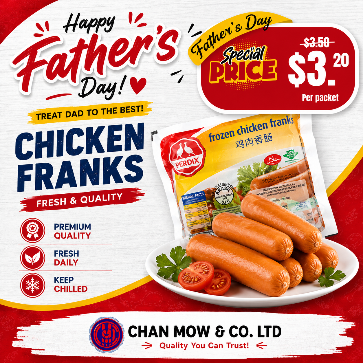 Perdix Chicken Franks 340g