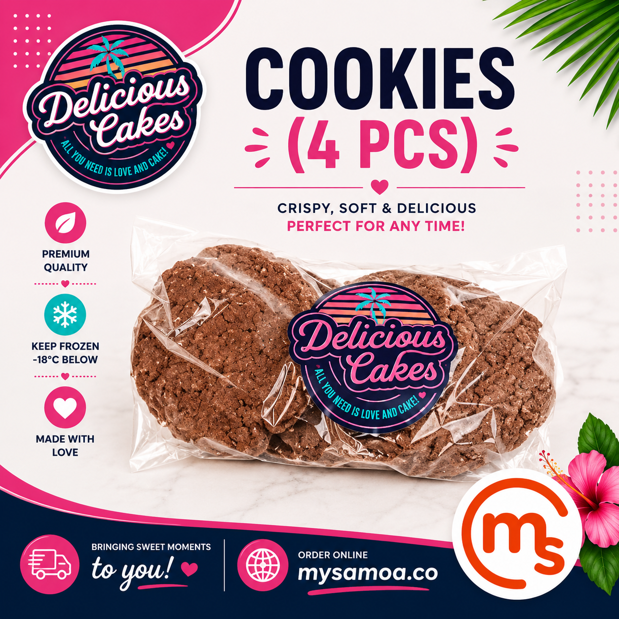 Cookies (4 Pcs) - Delicious Cakes Samoa