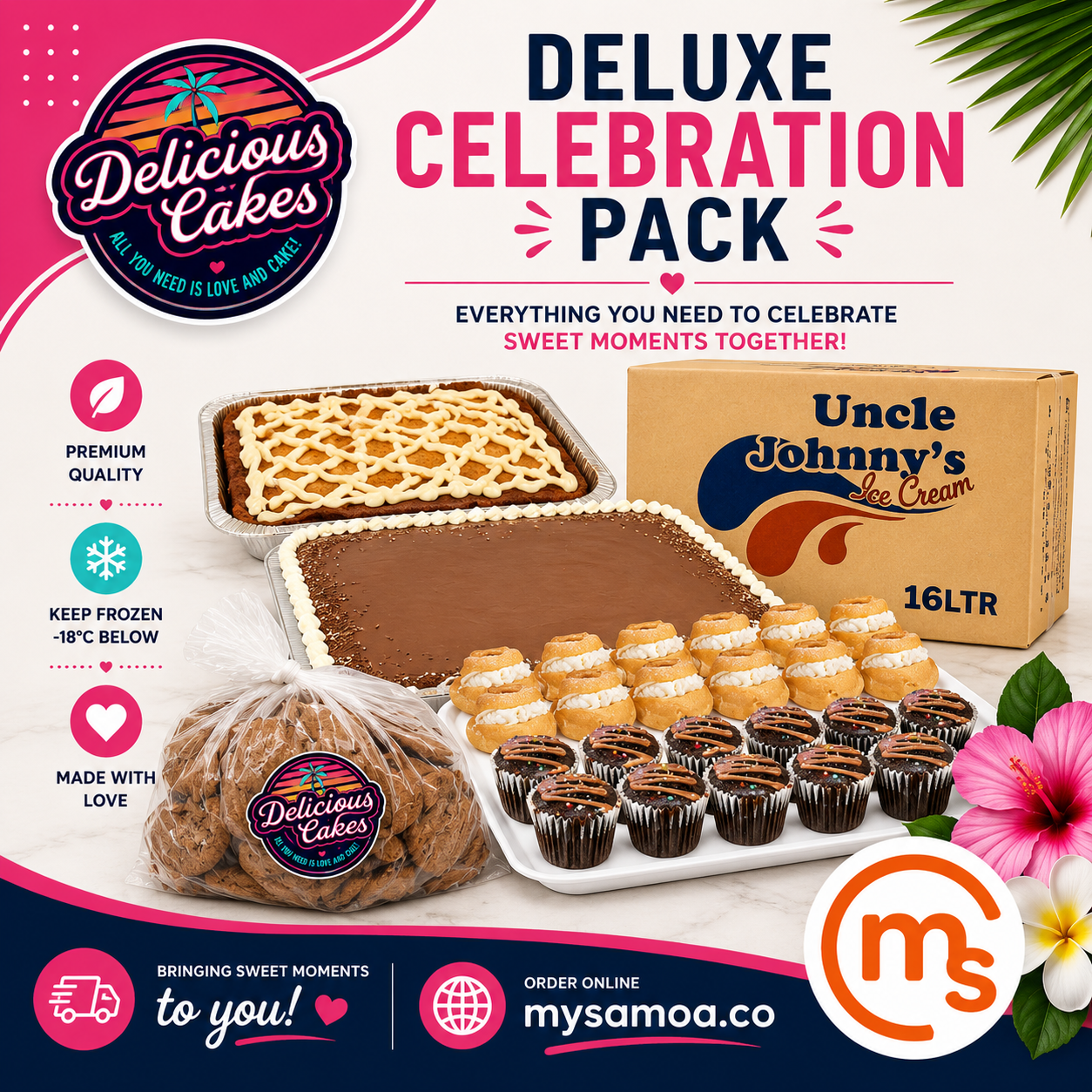 Deluxe Celebration Pack - Delicious Cakes Samoa