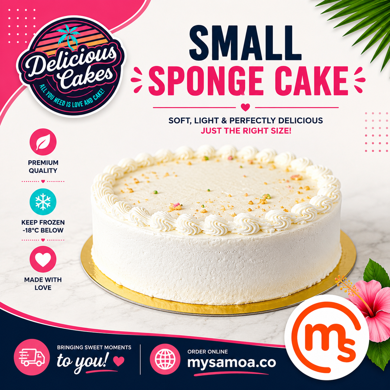 Small Sponge Cake - Delicious Cakes Samoa