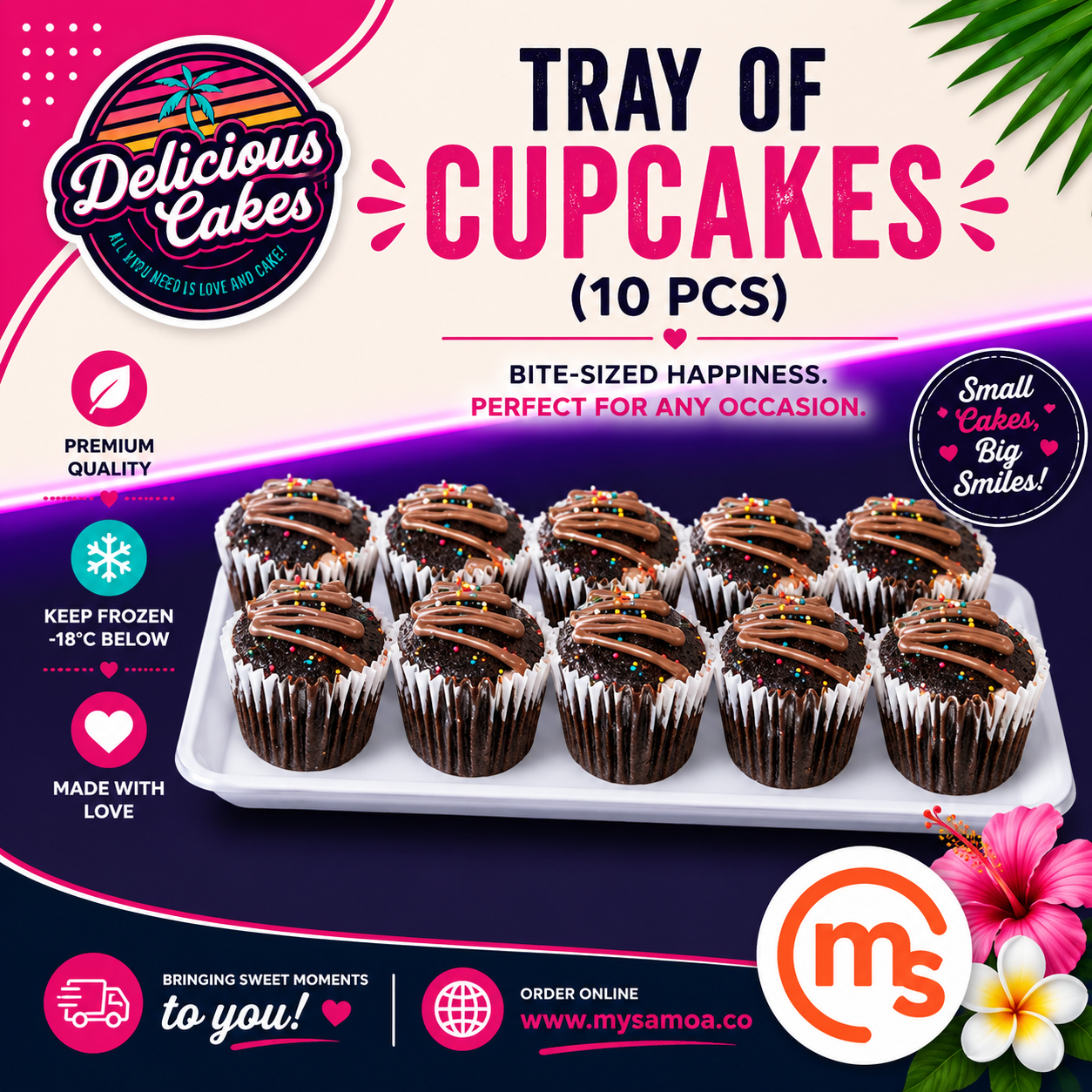 Tray of Cupcakes (10 Pcs) - Delicious Cakes Samoa