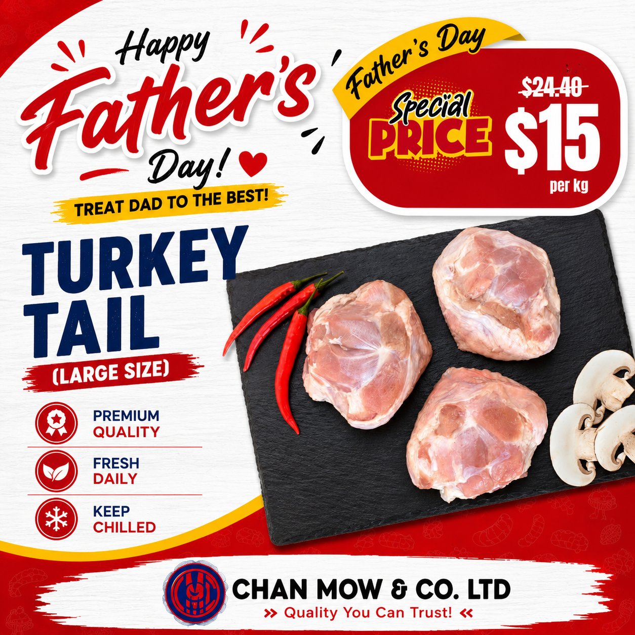 Turkey Tails (Per kg)
